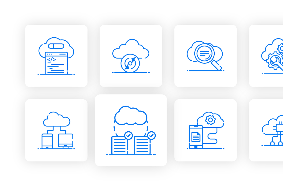 Cloud Computing Icons, an Outline Icon by Brickclay (Photo 7 of 7)