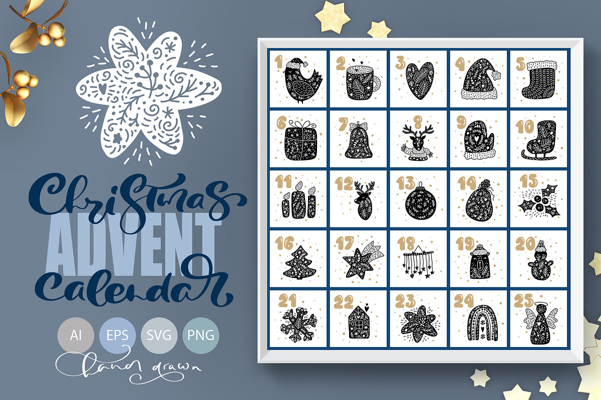 Christmas Advent Calendar, an Object Graphic by Happy Letters (Photo 1 of 6)