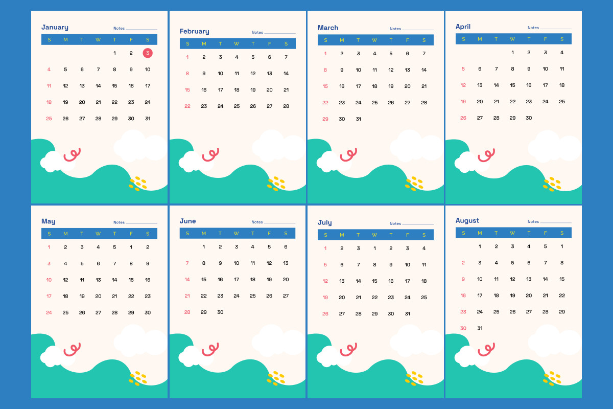 Kids Activity Wall Calendar 2026, a Stationery Template by twinstd (Photo 2 of 3)