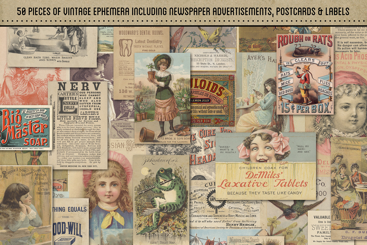 Vintage Ephemera - Health and Beauty, an Object Graphic by Lucky Girl Creative (Photo 2 of 4)