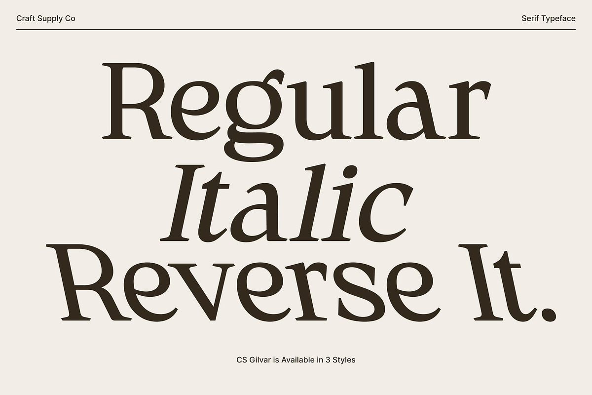 CS Gilvar – Classic Serif Font, a Serif Font by Craft Supply Co. (Photo 3 of 8)