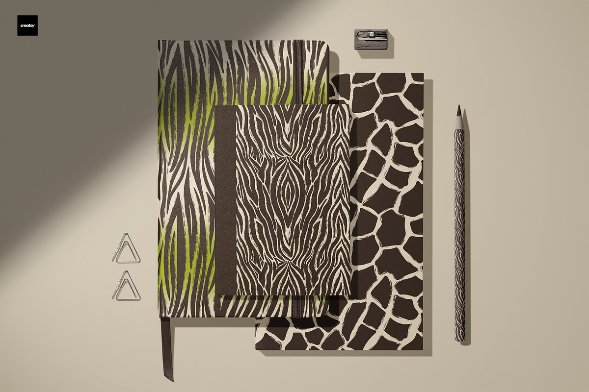 Wild Animal Prints Set Coffe & Lime, a Pattern Graphic by Oksana Dovhopol Art (Photo 2 of 19)