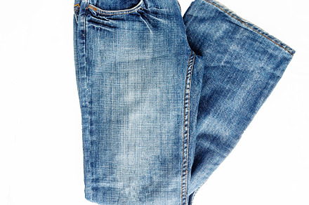 Beautiful casual jeans pants and clothes isolated on white backg, a Beauty & Fashion Photo by TanaCh