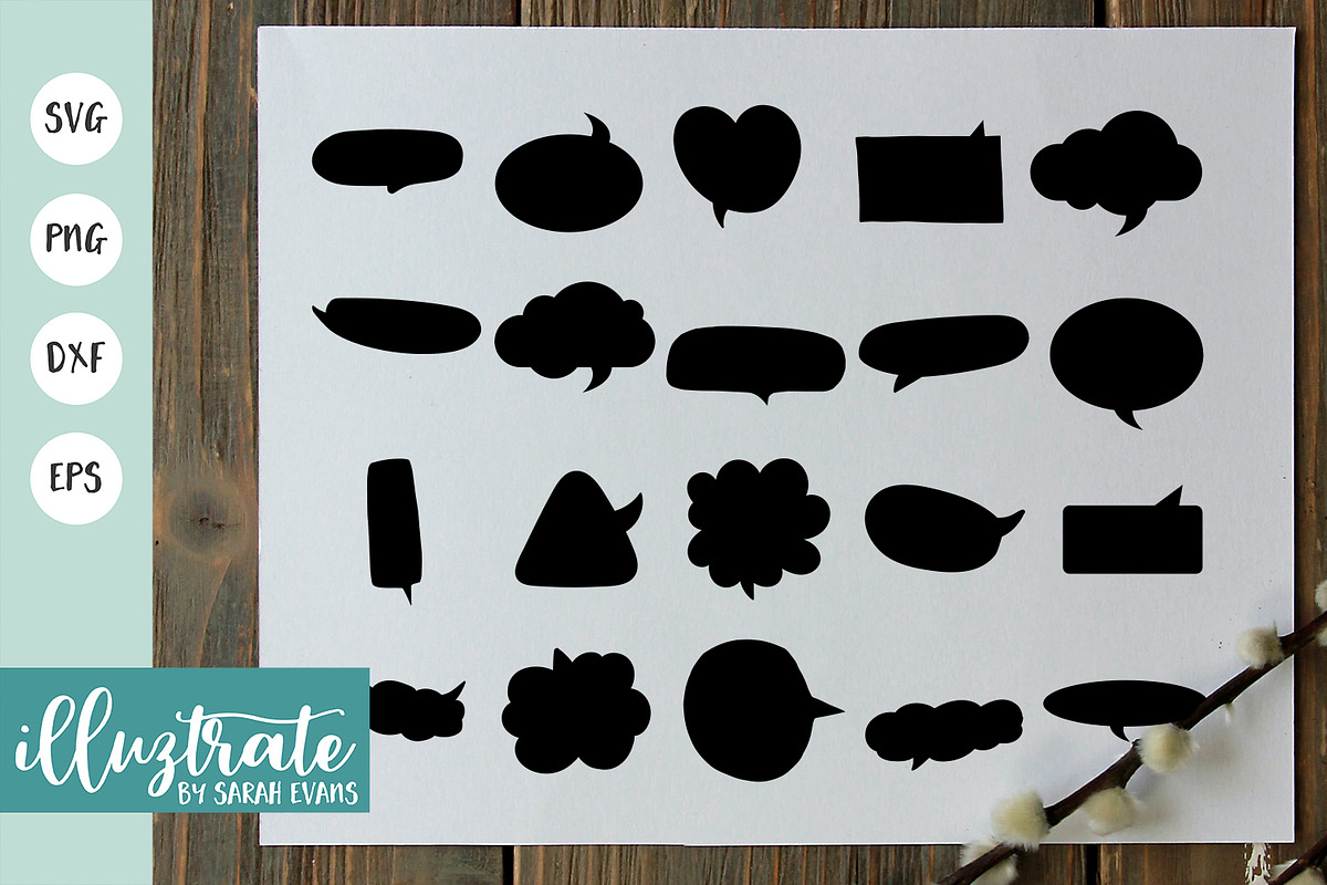 Speech Bubbles SVG Cut File, an Illustration by illuztrate