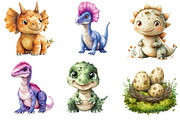 Watercolor Paleontology Dinosaur png, an Illustration by Watercolor design (Thumbnail 3 of 5)