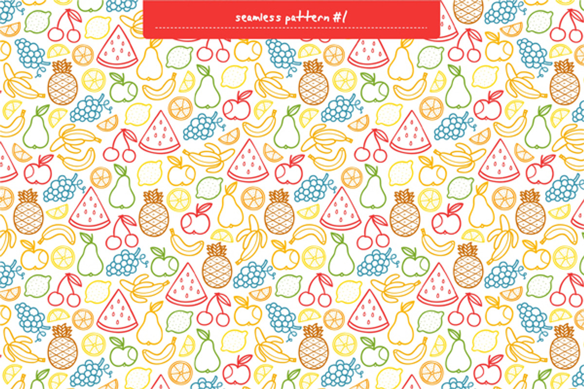 Fruits Doodles preview 2