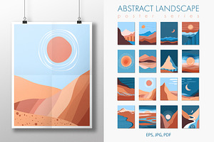 Minimalist Landscape Poster Series, a Wallpaper Graphic by Elena Sazanova