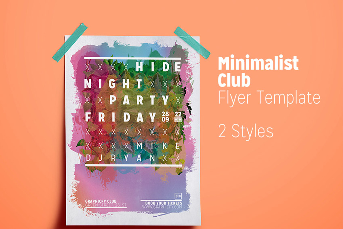 Minimalist Club Flyer Template, a Flyer Template by Graphicfy Templates (Photo 1 of 4)