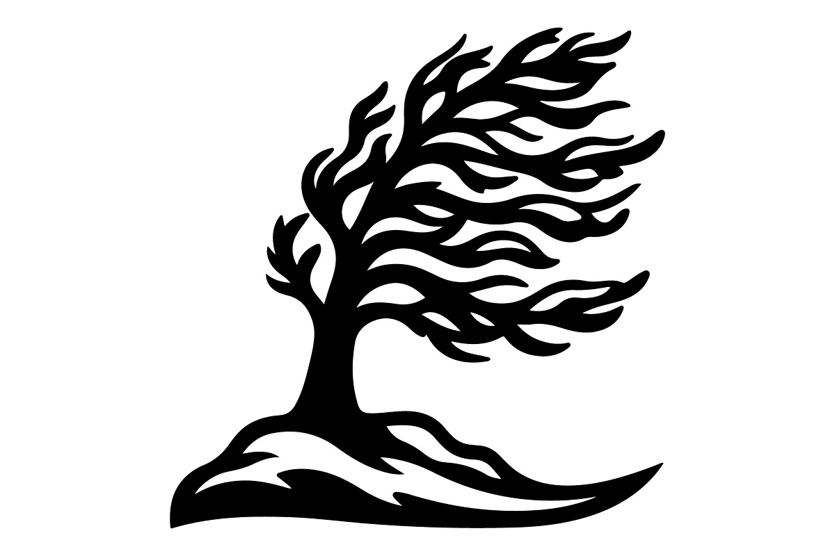 Windblown Tree Silhouette, an Object Illustration by Gfx_Store (Photo 10 of 16)