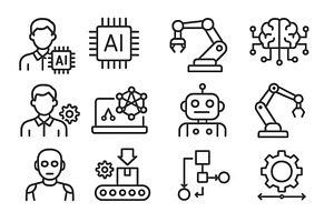 Set of web icons featuring, a Technology Illustration by ZinetroN