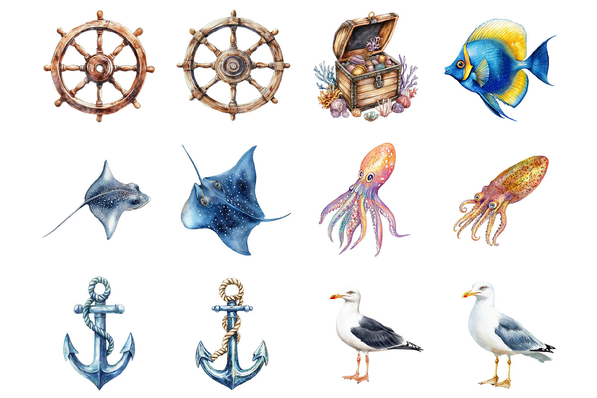 Nautical Clipart, Ocean Clipart, an Illustration by Design Market (Photo 3 of 3)