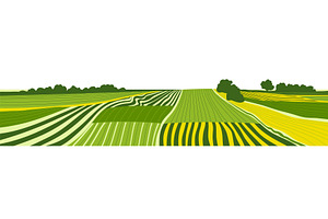 Farm land landscape with horizon