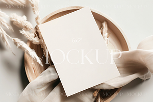 Neutral Wedding Invite Mockup 5x7