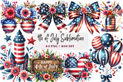 4th of July Sublimation Clipart Bund, an Illustration by DreamArtGraphic (Thumbnail 1 of 4)