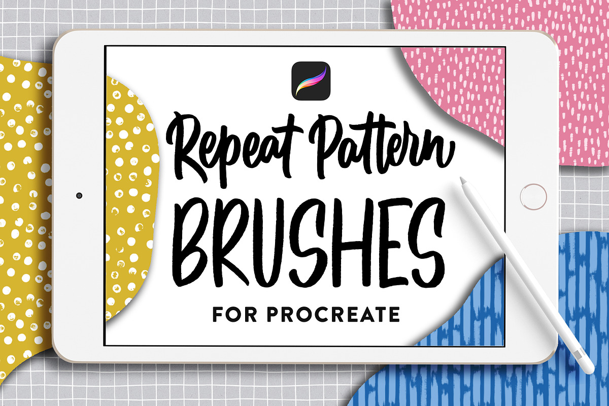 Pattern Brushes for Procreate, a Brush Add-On by Type and Graphics Studio (Photo 1 of 8)