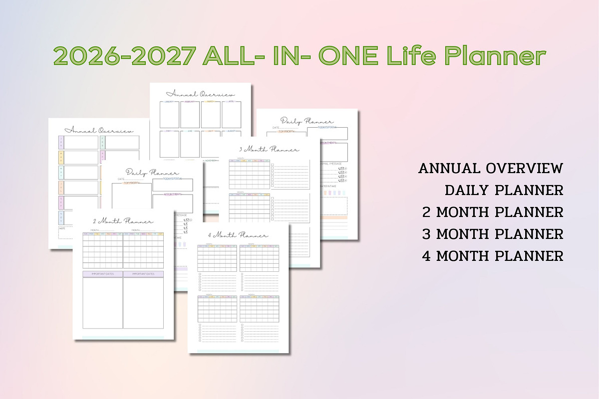 2027-2028 All in One Life Planner, a Templates & Theme by Adalin Shop (Photo 6 of 10)