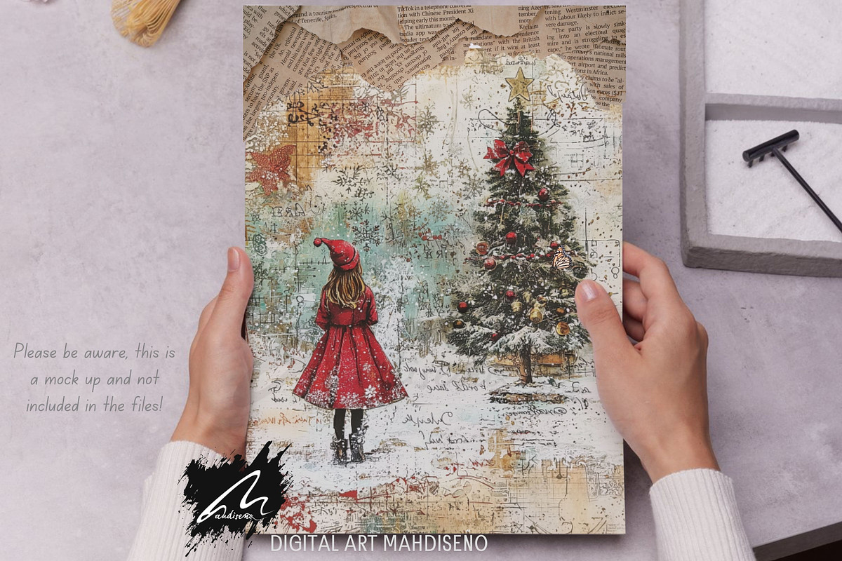 Shabby Lace Xmas Scrapbook Pages, a Seasonal Illustration by Digital Art Mahdiseño (Photo 3 of 10)