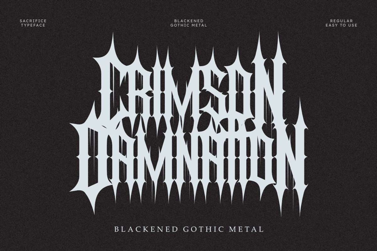 Sacrifice - Gothic Metal Font, a Symbol Font by Masyafi Studio (Photo 2 of 9)