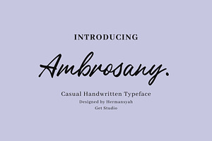 Ambrosany Script, a Script Font by Get Studio