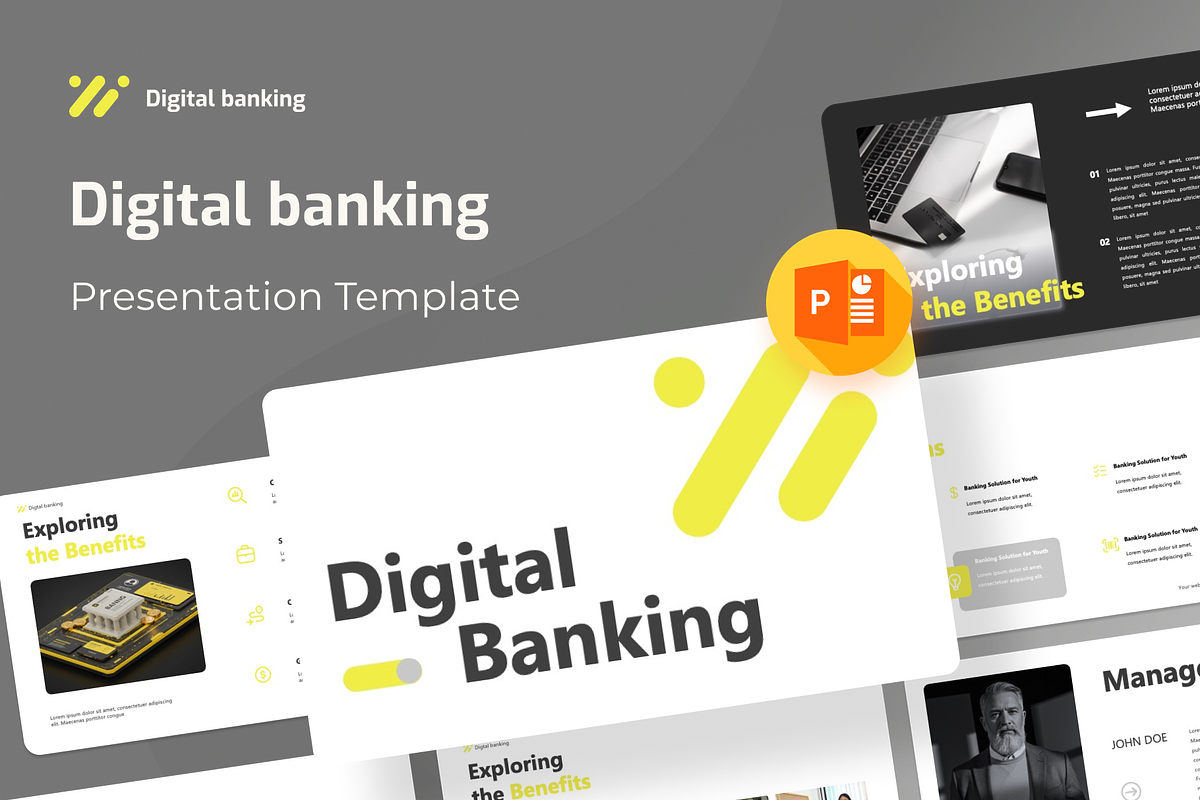 Digital Banking PowerPoint Template, a Presentation Template by Premast (Photo 1 of 4)