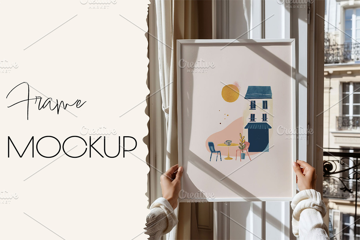 PARISIAN WINDOW Frame With Person, a Household Mockup by MOAROShop (Photo 1 of 6)