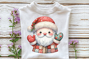 Patchwork Christmas Cute Santa Clipa, an Illustration by CraftArtStudio (Thumbnail 5 of 6)