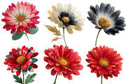 Christmas Daisy Flowers Clipart, an Illustration by Designworld (Thumbnail 5 of 5)