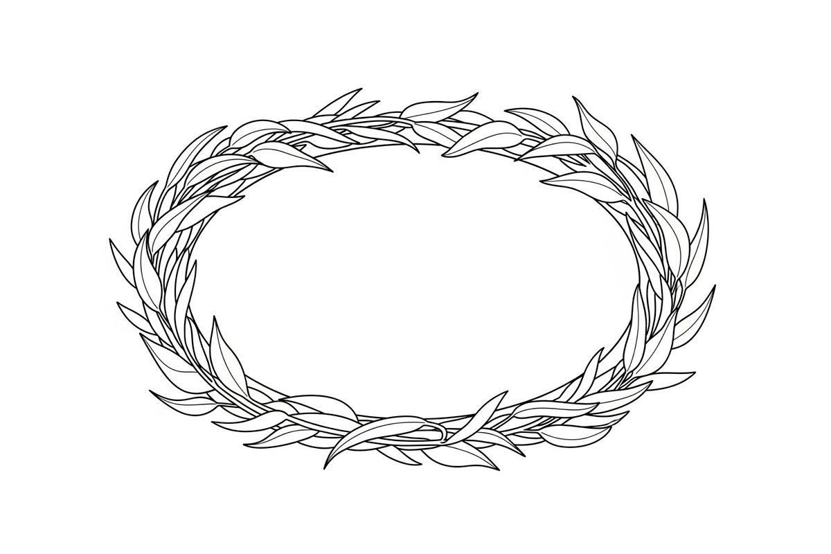 Botanical Oval Wreath Frame Bundle, an Illustration by Designer_Momina (Photo 31 of 51)