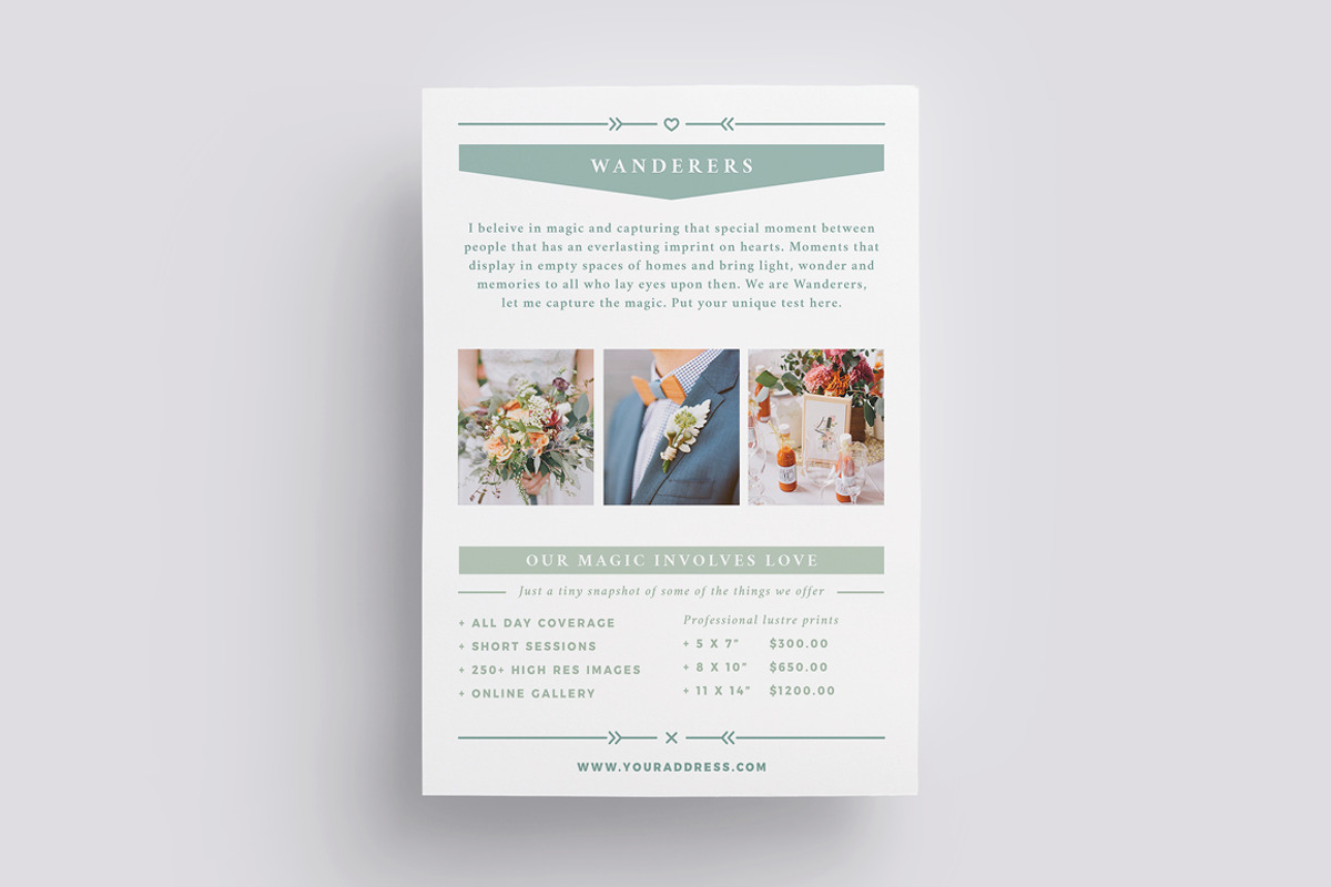WANDERERS Wedding Flyer Price List, a Flyer Template by 46&2 Collective (Photo 7 of 20)