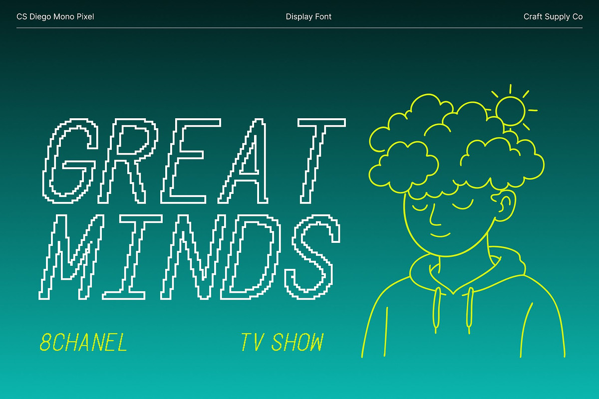 CS Diego Mono Pixel, a Sans Serif Font by Craft Supply Co. (Photo 3 of 8)