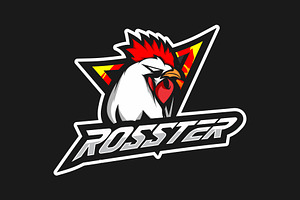 Rosster Mascot Sport Logo Vector