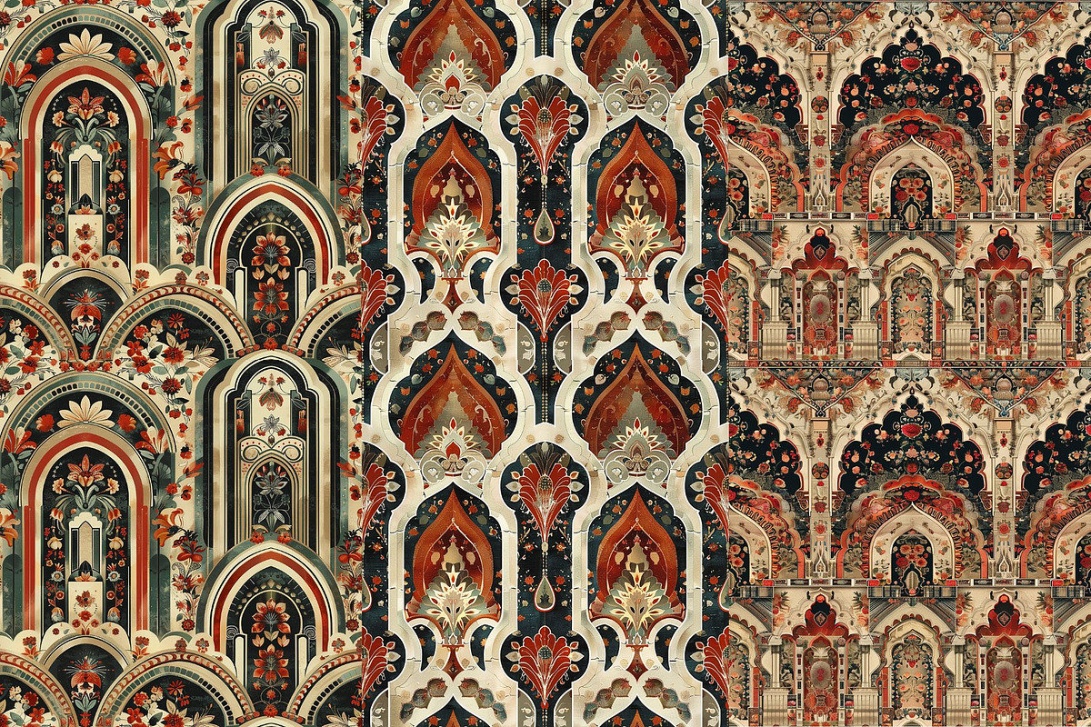 8 Traditional Indian Arches Patterns, a Pattern Graphic by Inknfolly