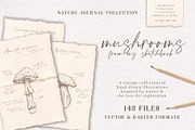 Sketchbook Mushrooms Vintage Art, a Decorative Illustration by Pigment Café (Thumbnail 1 of 7)