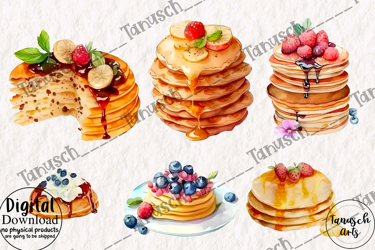 Watercolor pastry clipart Part 2, a Food Illustration by TanuschArts (Photo 5 of 6)