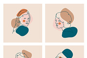 Outline portraits of ladies. Vector, a Decorative Illustration by Mary P (Thumbnail 1 of 5)