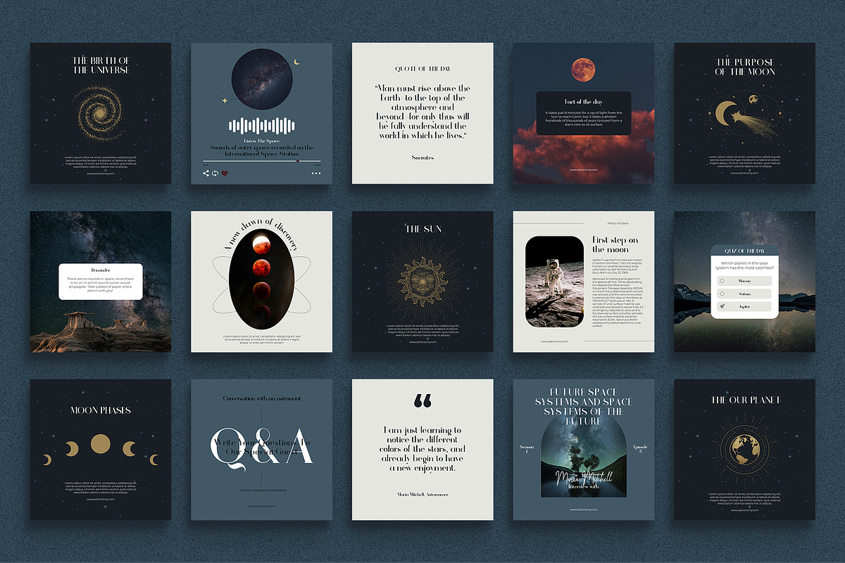 Space Social Media Pack | PS, a Social Media Template by Anna Studio (Photo 4 of 5)