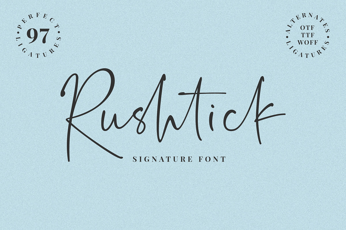 Rushtick Signature Font, a Script Font by Ef Studio (Photo 1 of 9)