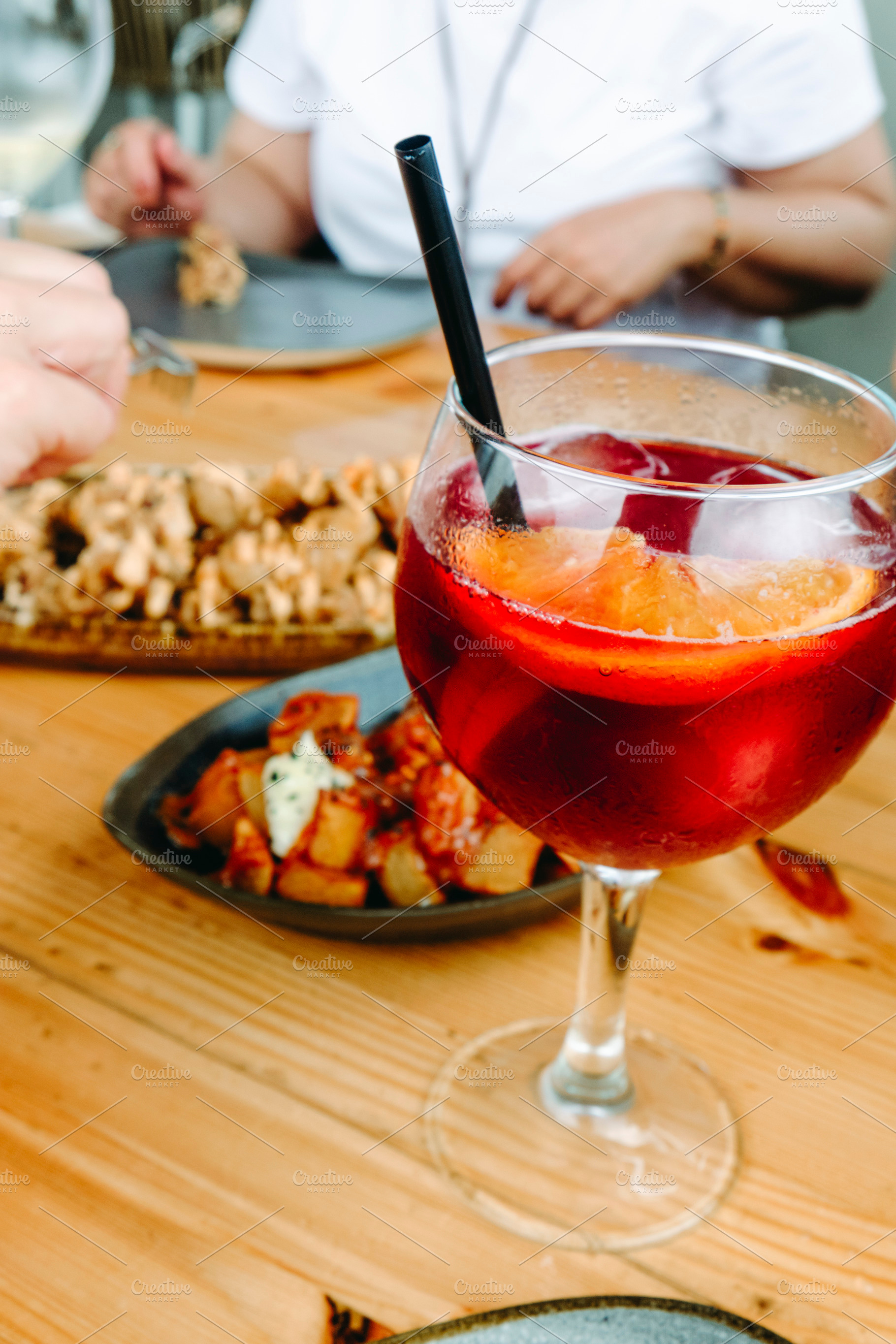 sangria and tapas during summer lunch, a Photo by Nito