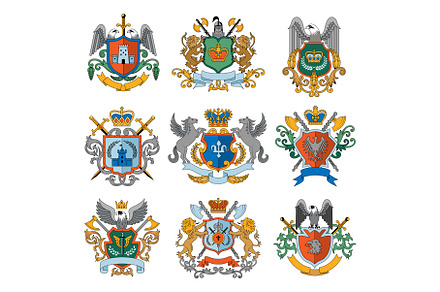 Heraldic badges. Collection of, an Illustration by Onyx