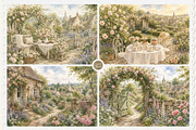English Cottage Garden in Watercolor, a Decorative Illustration by Euonia Meraki (Thumbnail 6 of 20)