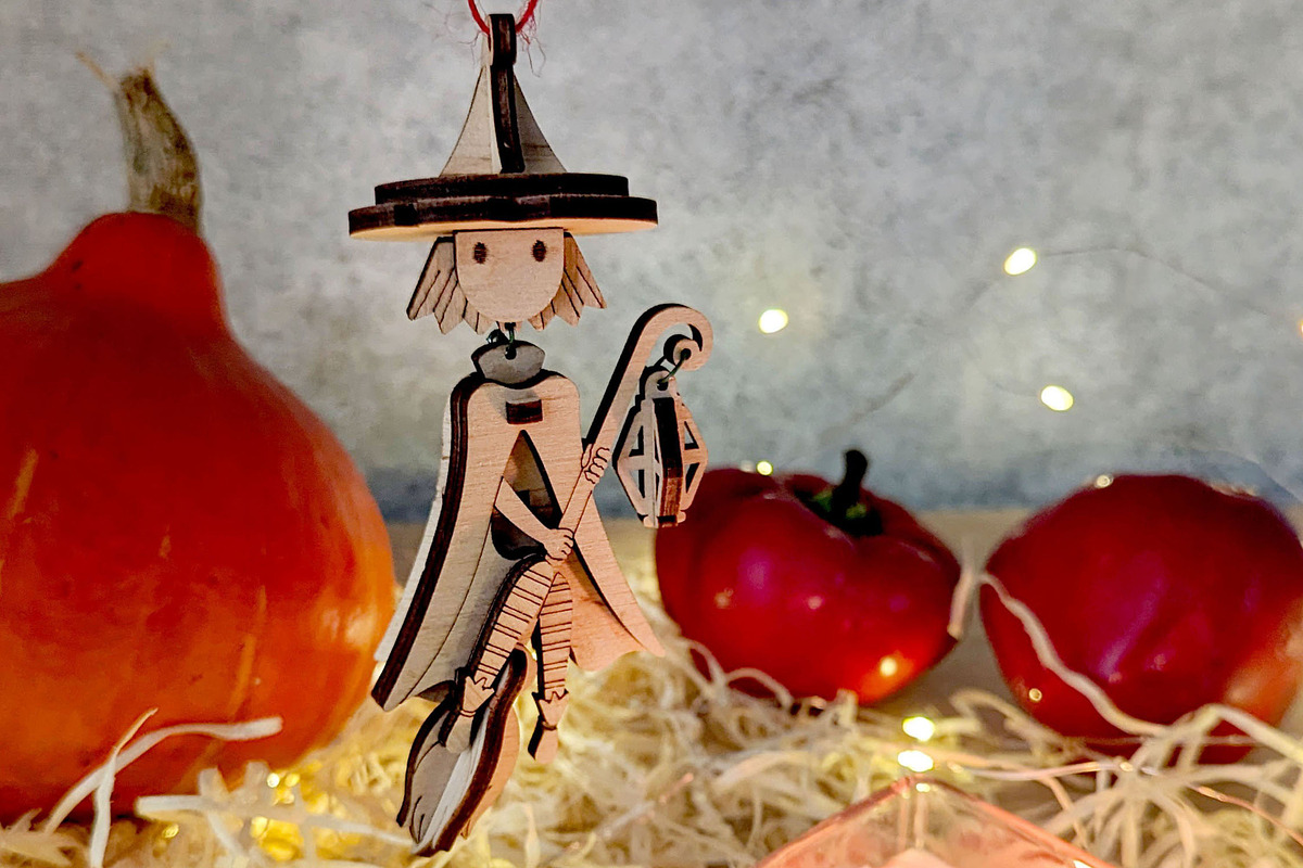 Halloween Witch Ornament - Laser Cut, an Object Graphic by VectorPainter (Photo 12 of 19)