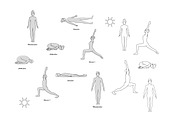 Yoga Poses Women and Men Vector, a Person Illustration by Svetlana Voloshina (Thumbnail 1 of 3)