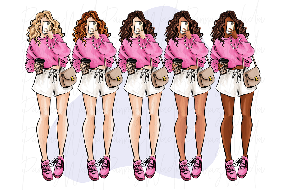 Fashion Girls 50 clipart set, a Person Illustration by Parinaz Wadia Design (Photo 2 of 10)