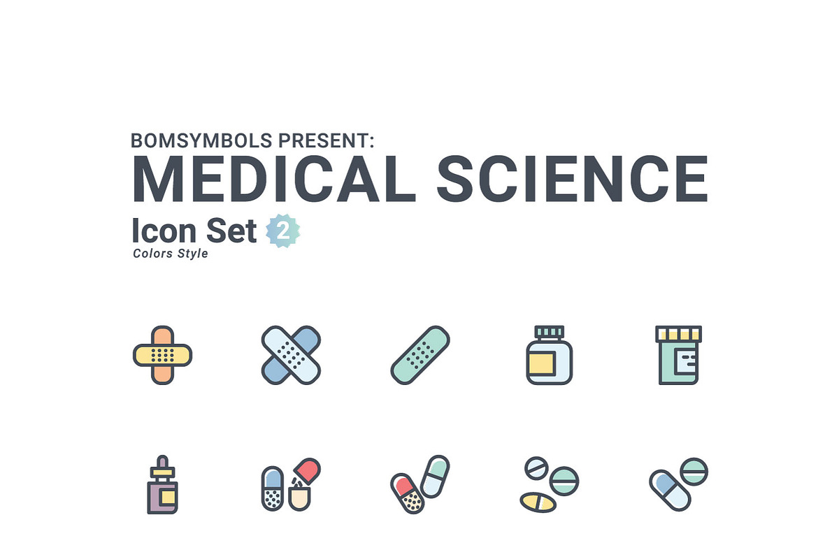 Medical Science Colors, an Outline Icon by BomSymbols (Photo 4 of 4)