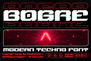 Bogre - Modern Techno Font, a Script Font by MaikoHatta (Thumbnail 1 of 7)