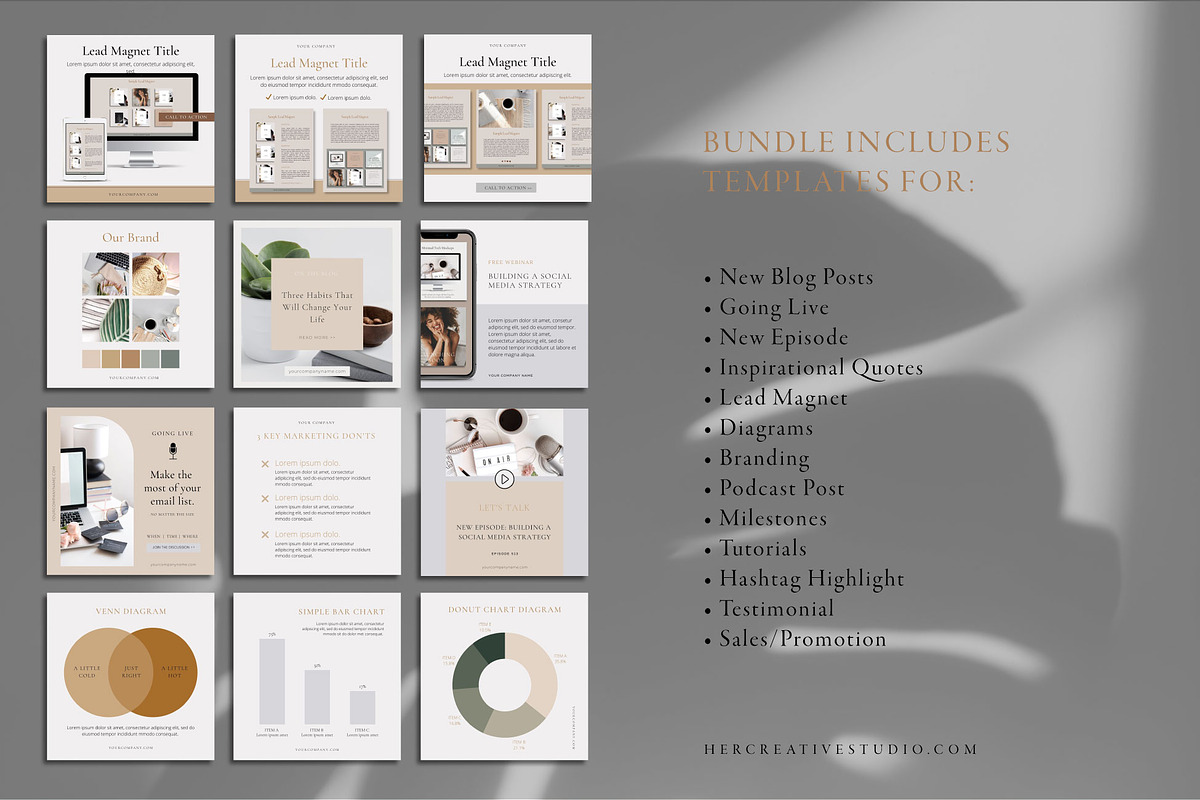 Canva Social Media Bundle - Modern, a Social Media Template by Her Creative Studio (Photo 4 of 8)