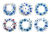 Cornflower Wreath Clipart Bundle, an Illustration by Daily.Designs (Thumbnail 5 of 5)
