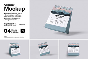 Calendar Mockup Bundle Set, an Advertising Mockup by Rielismee