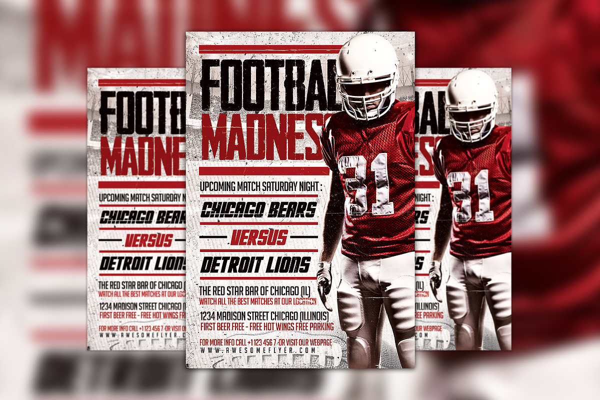 Football Madness Flyer Template, a Flyer Template by Flyermind
