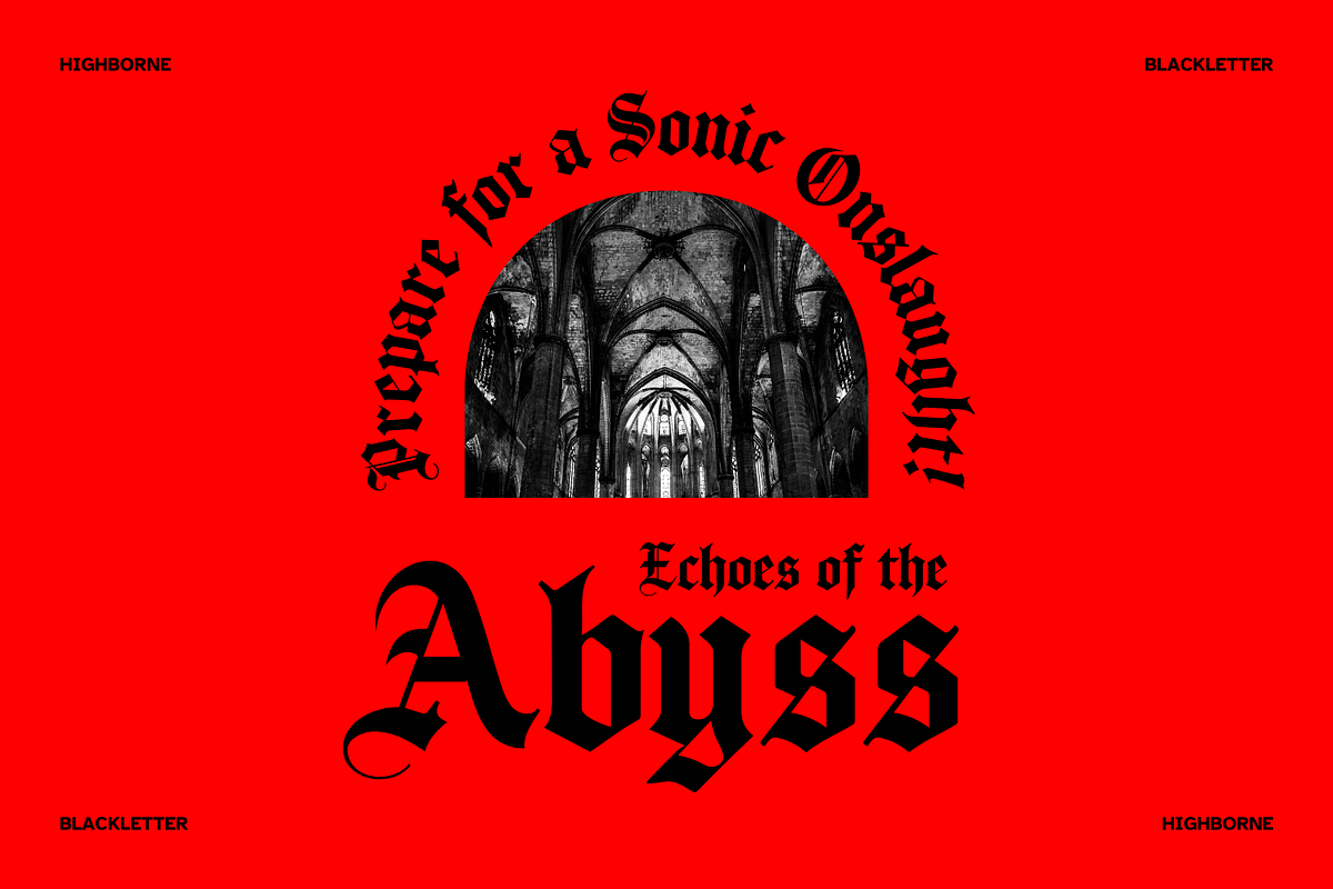 Highborne – Medieval Typeface, a Blackletter Font by Creacy Studio (Photo 10 of 11)